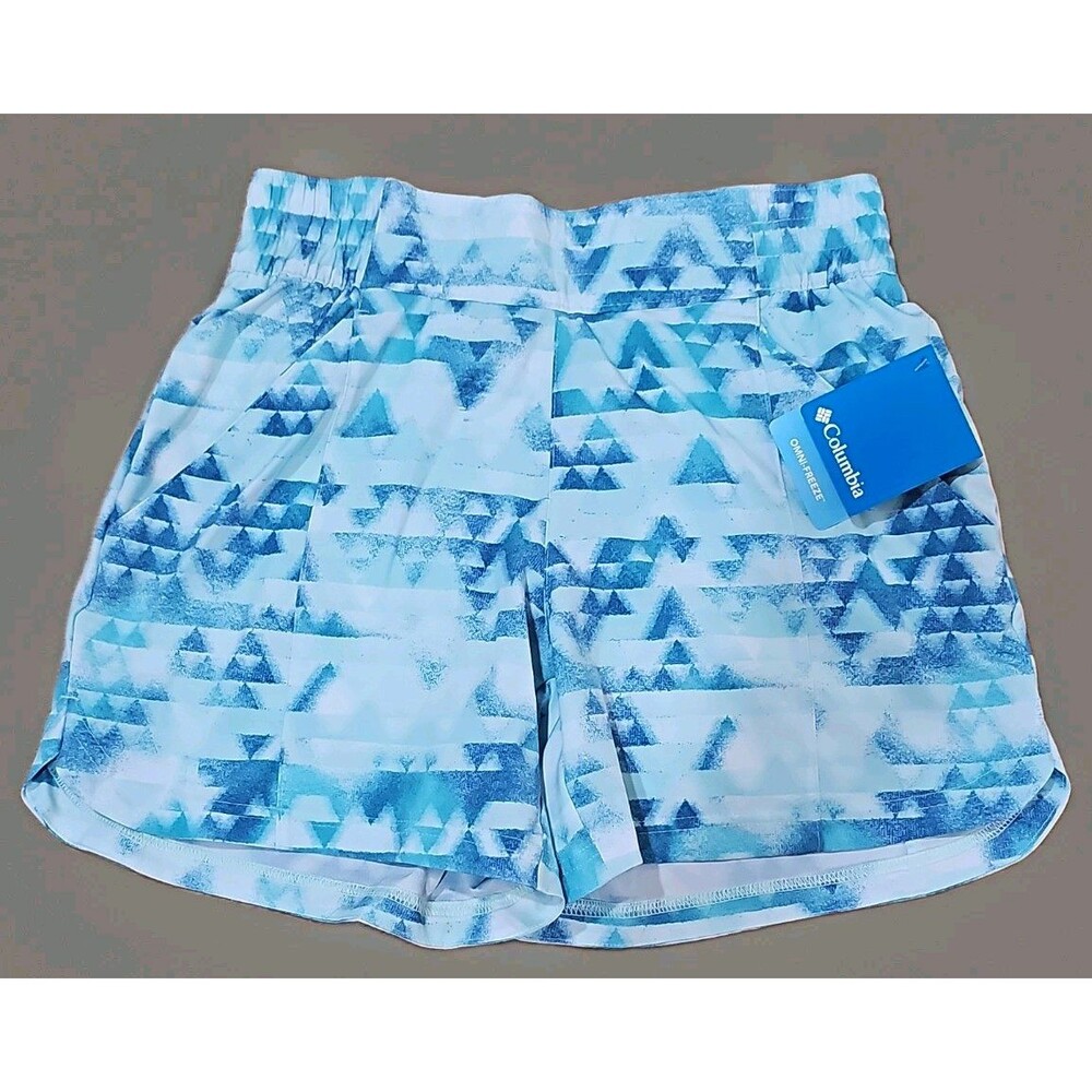Columbia Omni-Freeze Lazy Creek Chill Zero Geometric Shorts 5" Pockets Hiking